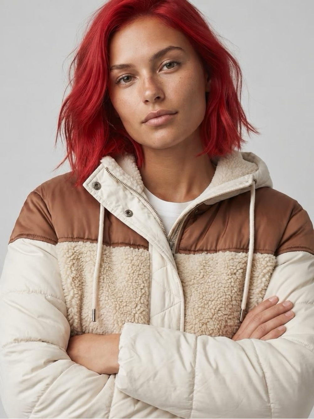 Bagatelle Winter Coat Faux Shearling Hooded Puffy Size Medium